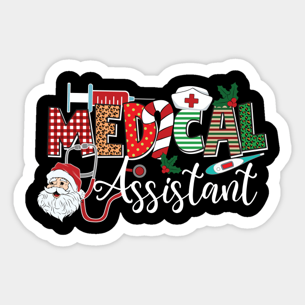 Medical Assistant Nurse Christmas Santa Sticker by The WYLD Tribe
